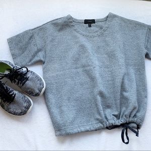J. Crew Gray Short-Sleeve Sweatshirt